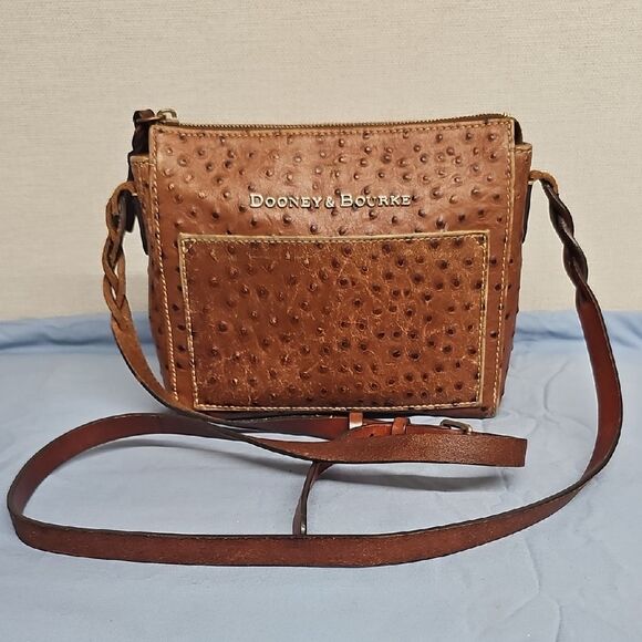 DOONEY & BOURKE OSTRITCH EMBOSSED LEATHER CROSSBODY BFPM-06-183 - Picture 1 of 11